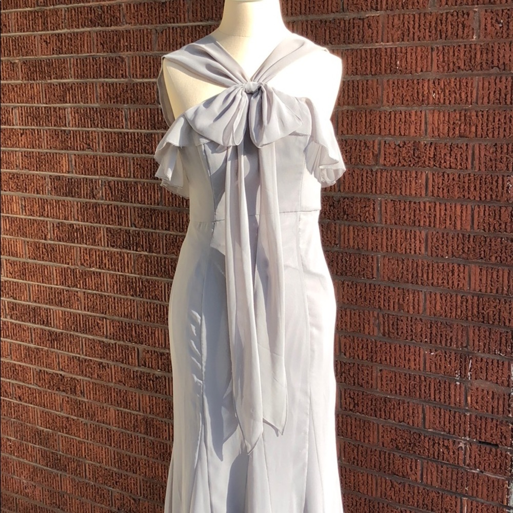 NWT BHLDN Quillaree floor length grey gown - sz 4